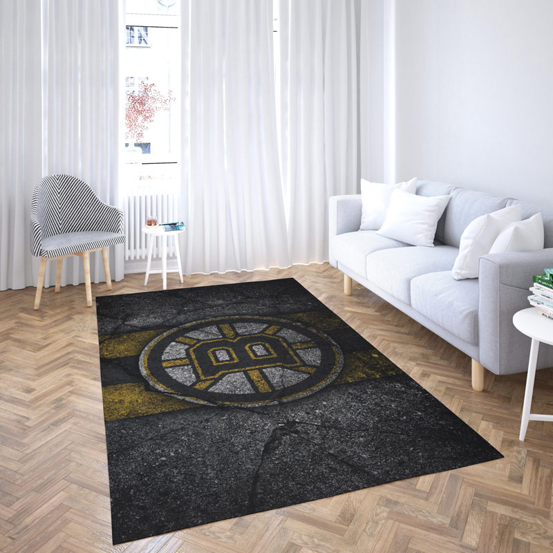 Boston Bruins Rug NHL Area Rug Dining Room Rug Outdoor Rugs Rectangle Carpet