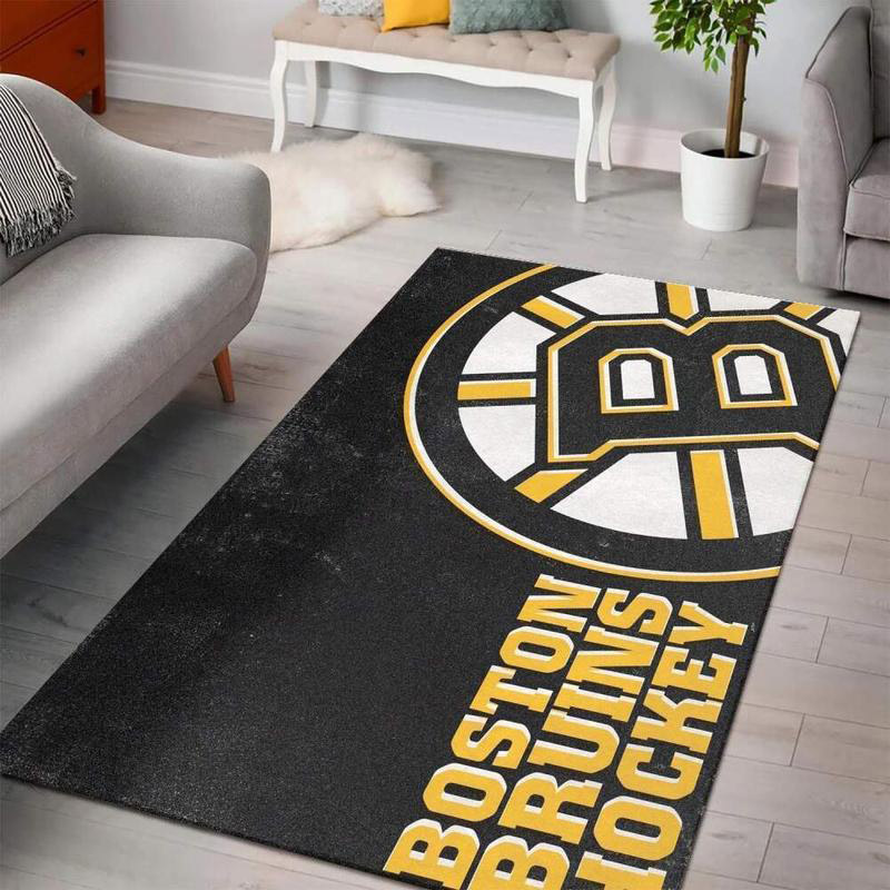 Boston Bruins Area Rug NHL Area Rug Living Room Rug Indoor Outdoor Rugs Rectangle Carpet