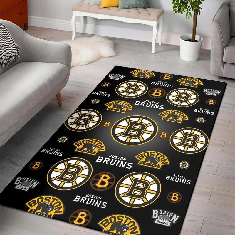 Boston Bruins Area Rug NHL Area Rug Dining Room Rug Outdoor Rug Rectangle Carpet