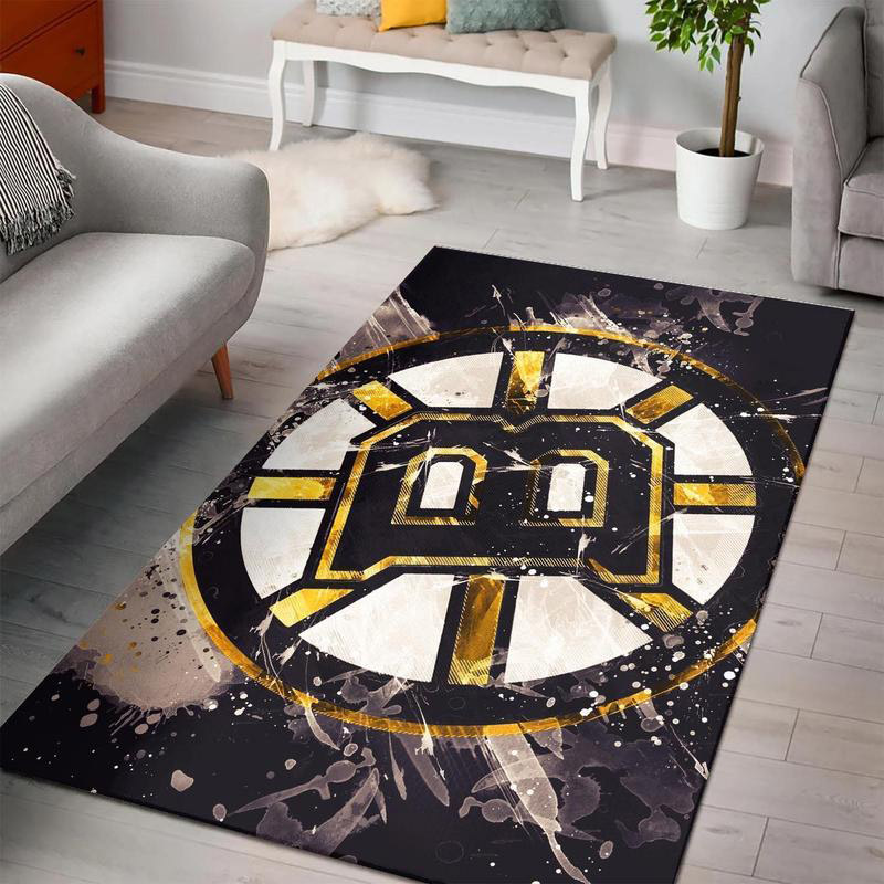 Boston Bruins Rug NHL Area Rug Bathroom Rugs Indoor Rugs Rectangle Carpet