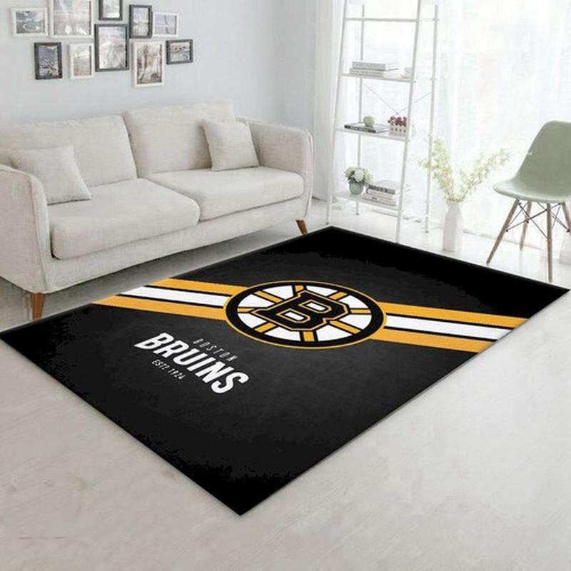 Boston Bruins Area Rug NHL Area Rug Bedroom Area Rug Indoor Outdoor Rugs Rectangle Carpet