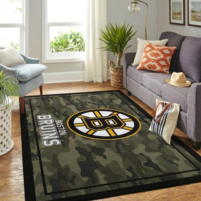 Boston Bruins Area Rug NHL Area Rug Kitchen Rug Outdoor Rug Rectangle Carpet