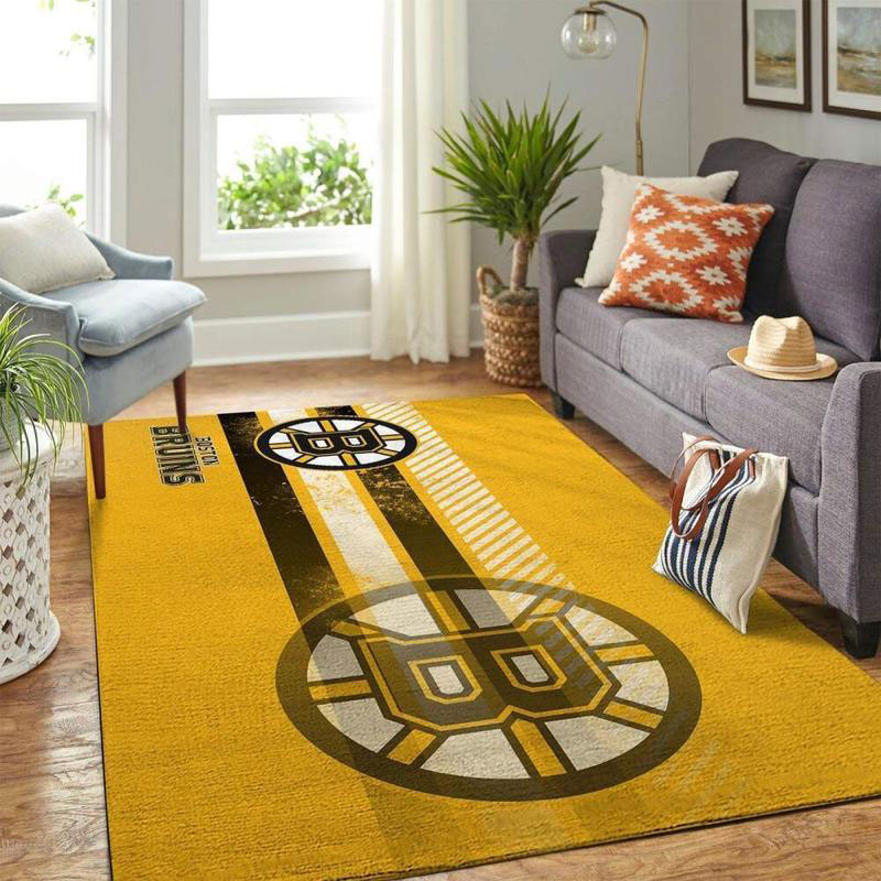 Boston Bruins Rug NHL Area Rug Dining Room Rugs Outdoor Rugs Rectangle Carpet