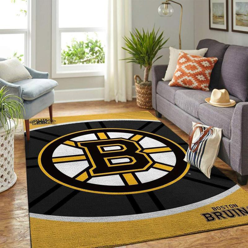 Boston Bruins Area Rug NHL Area Rug Kitchen Rug Indoor Rugs Rectangle Carpet