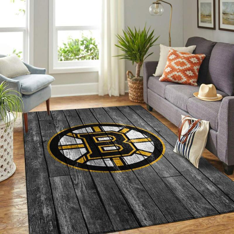 Boston Bruins Rug NHL Area Rug Bedroom Rug Indoor Rugs Rectangle Carpet