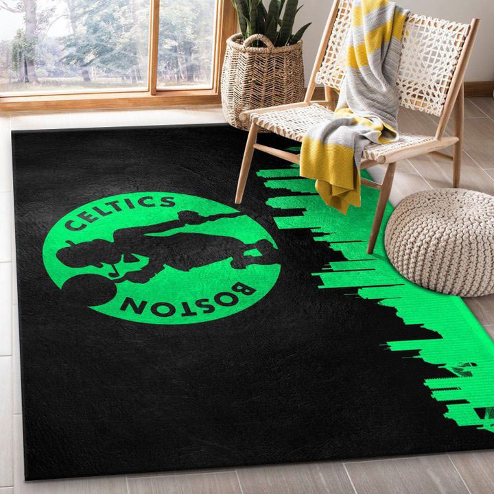 Boston Celtics Area Rug NBA Area Rug Kitchen Rug Indoor Outdoor Rug Rectangle Carpet