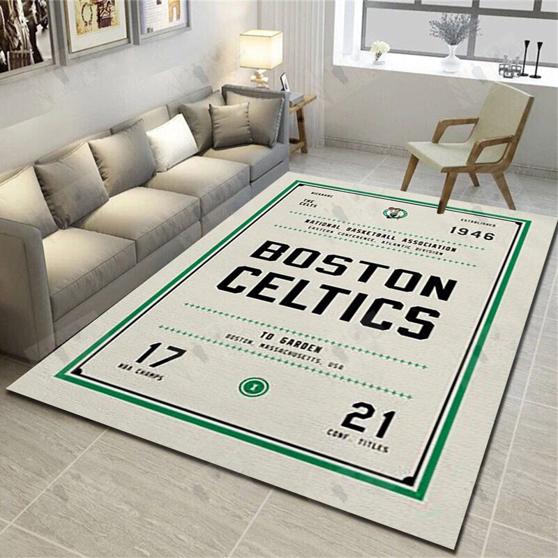 Boston Celtics Rug NBA Area Rug Bedroom Rug Outdoor Rugs Rectangle Carpet