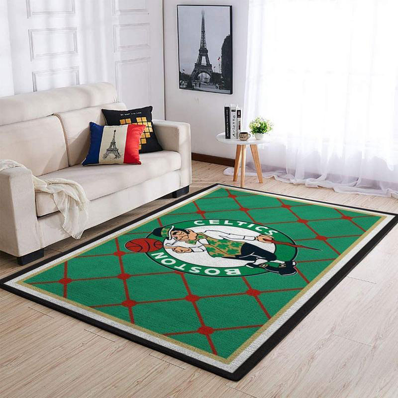 Boston Celtics Area Rug NBA Area Rug Dining Room Rug Indoor Outdoor Rugs Rectangle Carpet