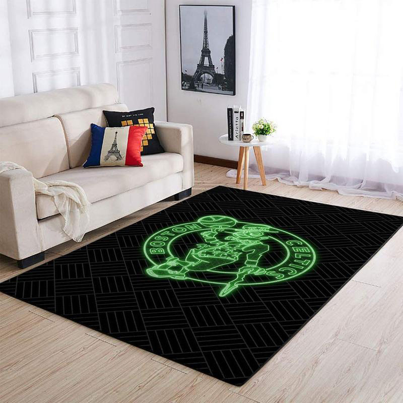 Boston Celtics Area Rug NBA Area Rug Dining Room Rugs Outdoor Rug Rectangle Carpet