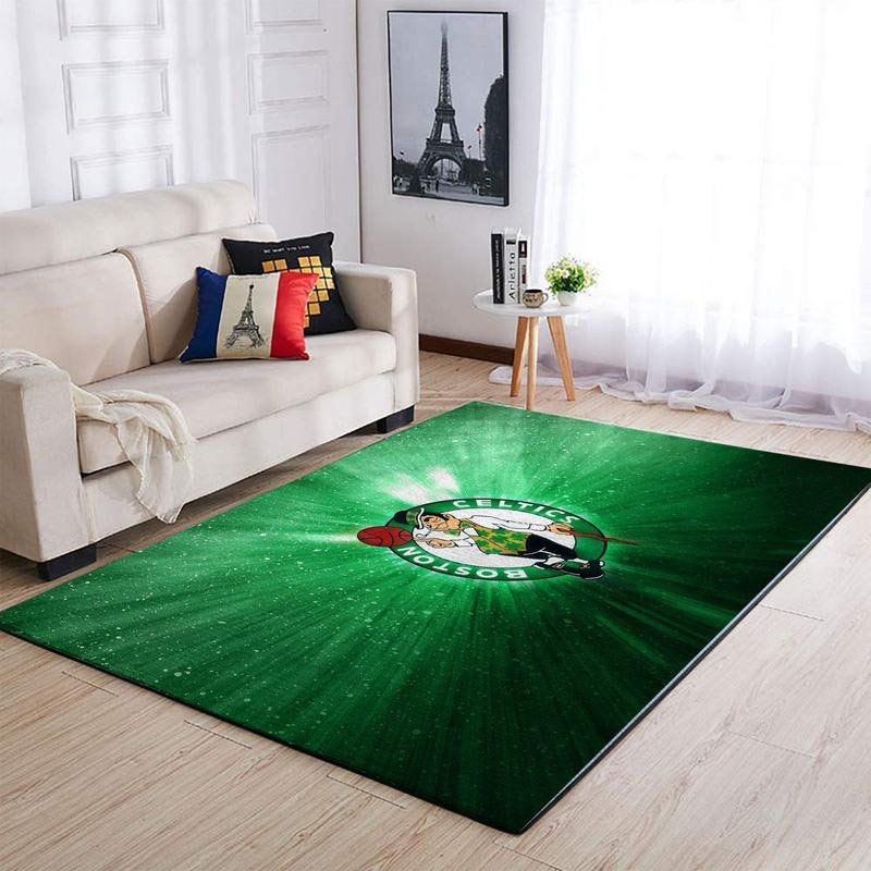 Boston Celtics Area Rug NBA Area Rug Living Room Area Rug Indoor Outdoor Rugs Rectangle Carpet