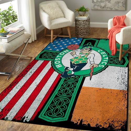 Boston Celtics Rug NBA Area Rug Dining Room Rug Indoor Rug Rectangle Carpet