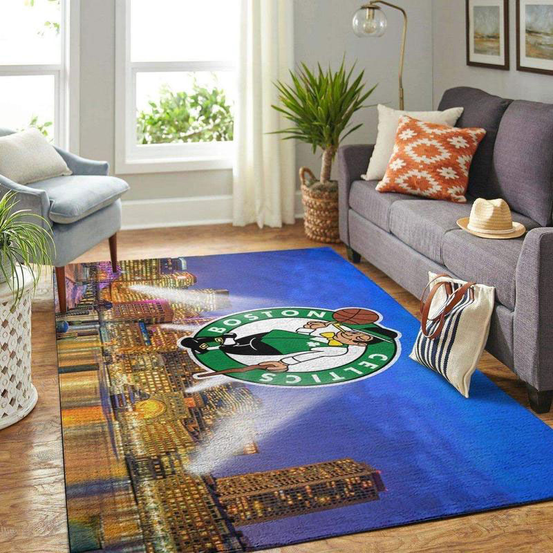 Boston Celtics Rug NBA Area Rug Dining Room Rug Indoor Outdoor Rug Rectangle Carpet