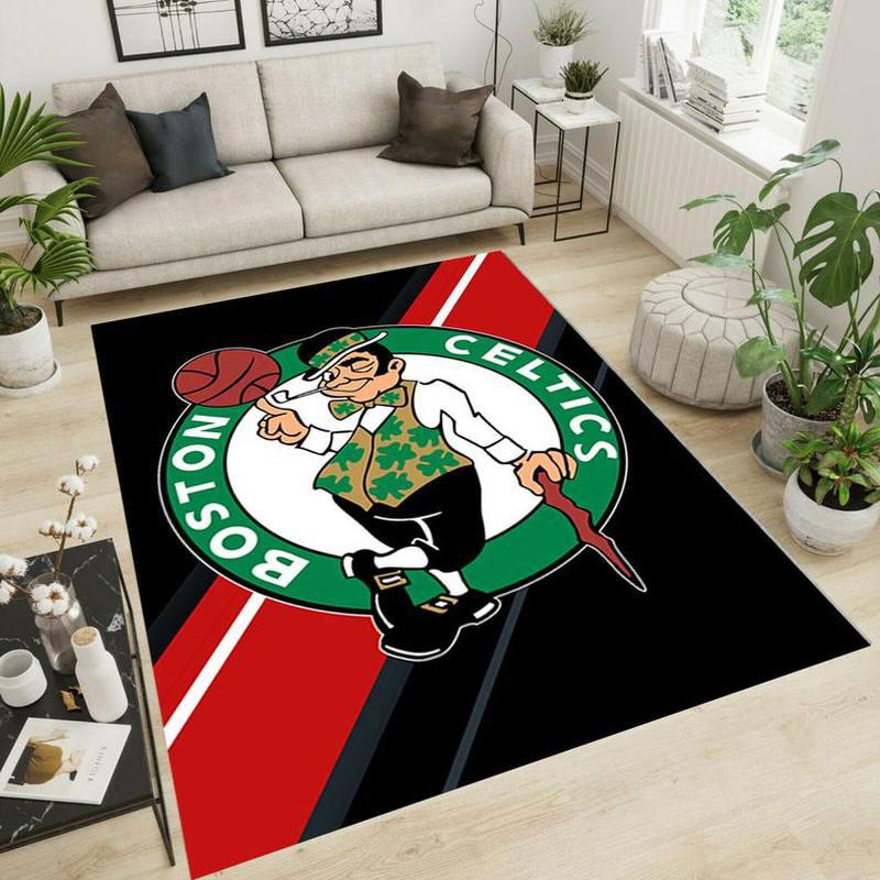 Boston Celtics Area Rug NBA Area Rug Kitchen Rug Indoor Outdoor Rugs Rectangle Carpet