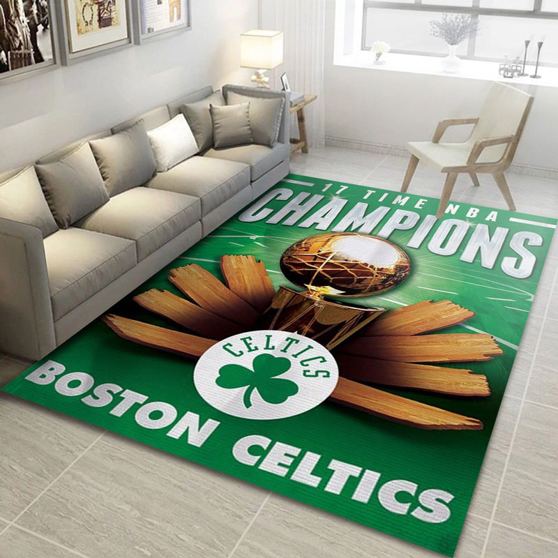 Boston Celtics Area Rug NBA Area Rug Bathroom Rug Outdoor Rug Rectangle Carpet