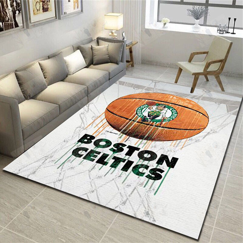 Boston Celtics Area Rug NBA Area Rug Living Room Area Rug Indoor Outdoor Rug Rectangle Carpet