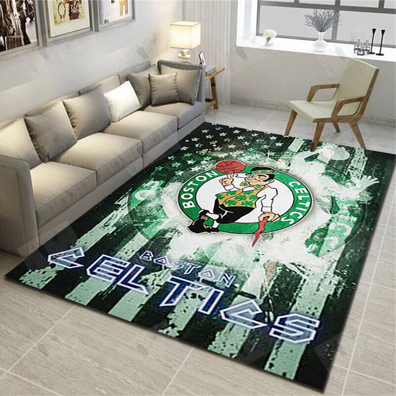Boston Celtics Area Rug NBA Area Rug Bedroom Rug Indoor Outdoor Rug Rectangle Carpet