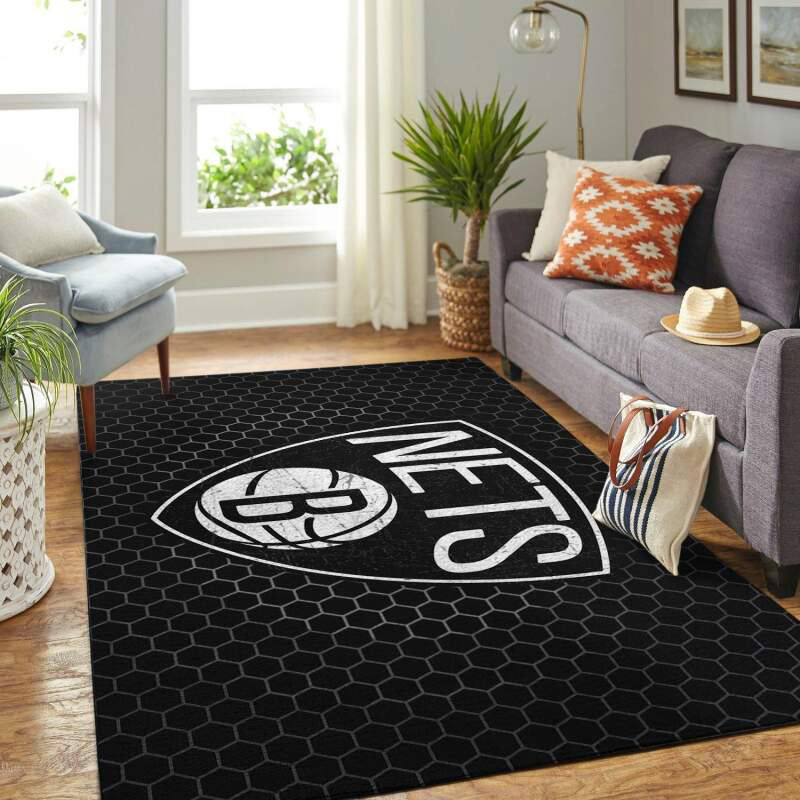 Brooklyn Nets Area Rug NBA Area Rug Bedroom Area Rug Indoor Outdoor Rug Rectangle Carpet