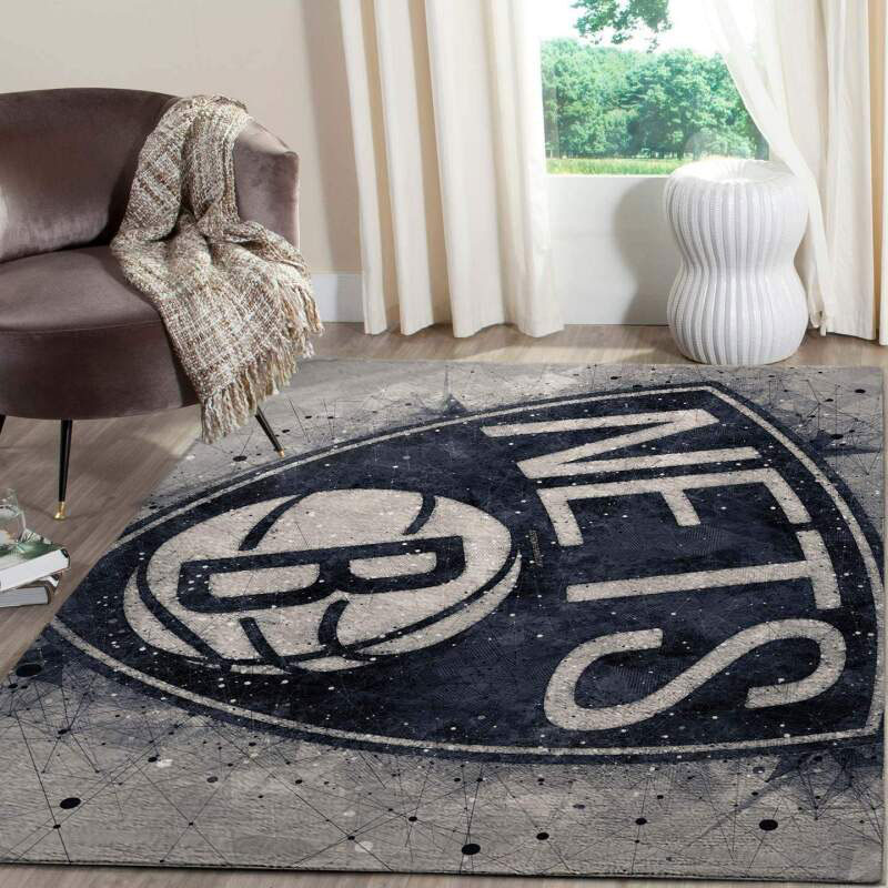 Brooklyn Nets Area Rug NBA Area Rug Bedroom Rug Indoor Outdoor Rug Rectangle Carpet