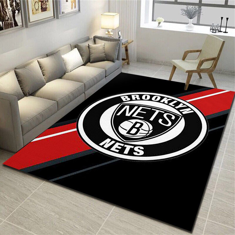Brooklyn Nets Area Rug NBA Area Rug Dining Room Rug Indoor Rug Rectangle Carpet