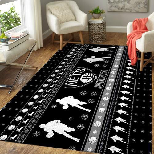 Brooklyn Nets Rug NBA Area Rug Dining Room Rugs Outdoor Rug Rectangle Carpet