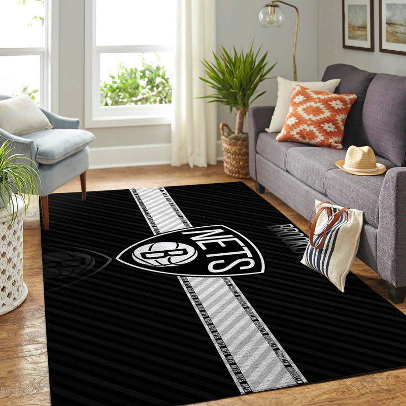 Brooklyn Nets Area Rug NBA Area Rug Dining Room Rug Outdoor Rugs Rectangle Carpet