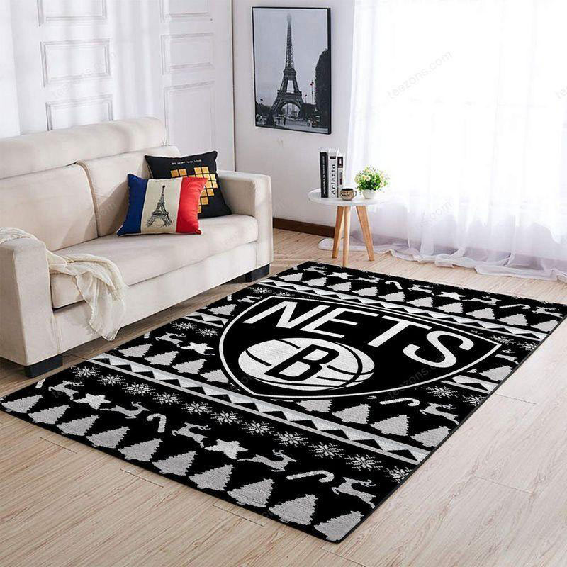 Brooklyn Nets Rug NBA Area Rug Kitchen Rug Indoor Outdoor Rug Rectangle Carpet