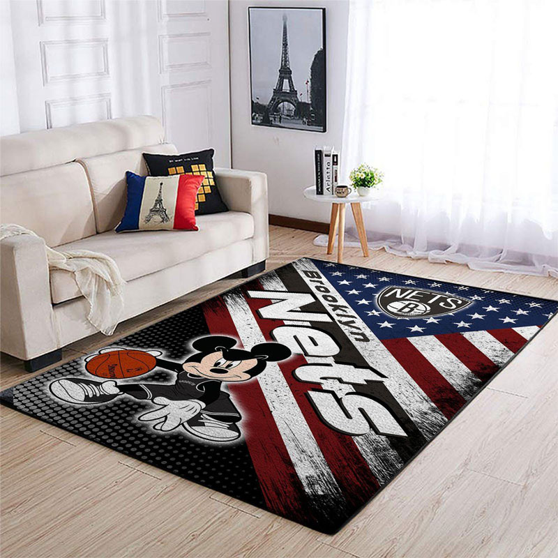 Brooklyn Nets Rug NBA Area Rug Living Room Area Rug Indoor Outdoor Rug Rectangle Carpet