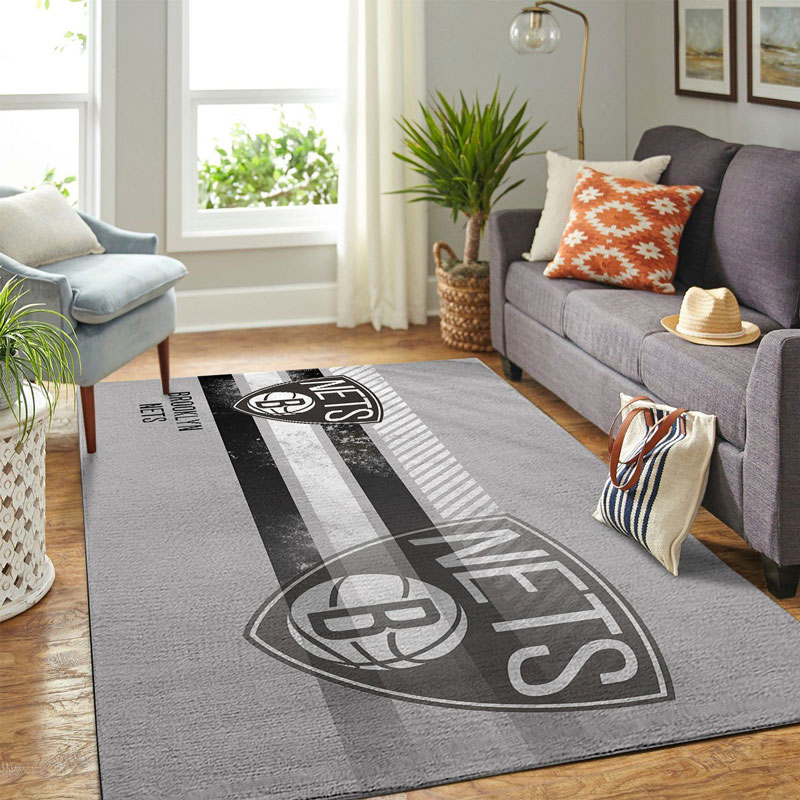 Brooklyn Nets Rug NBA Area Rug Dining Room Rug Indoor Outdoor Rugs Rectangle Carpet