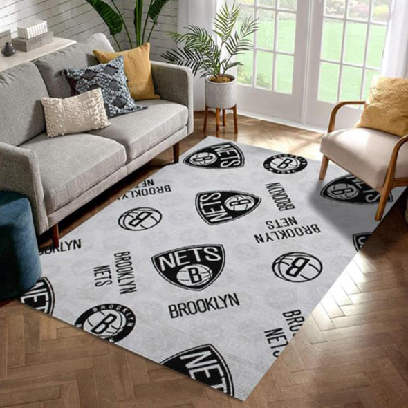 Brooklyn Nets Rug NBA Area Rug Dining Room Rugs Indoor Rug Rectangle Carpet