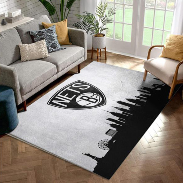 Brooklyn Nets Rug NBA Area Rug Kitchen Rug Indoor Outdoor Rugs Rectangle Carpet