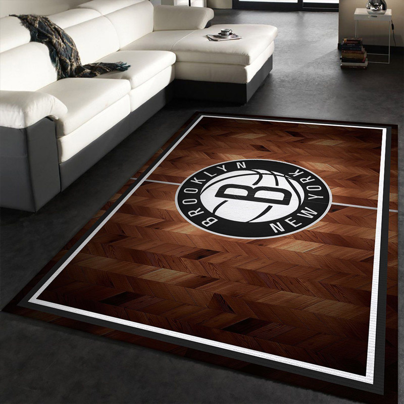 Brooklyn Nets Rug NBA Area Rug Dining Room Rug Indoor Outdoor Rugs Rectangle Carpet