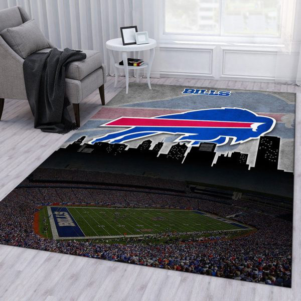 Buffalo Bills Area Rug NFL Area Rug Bedroom Rug Indoor Outdoor Rugs Rectangle Carpet