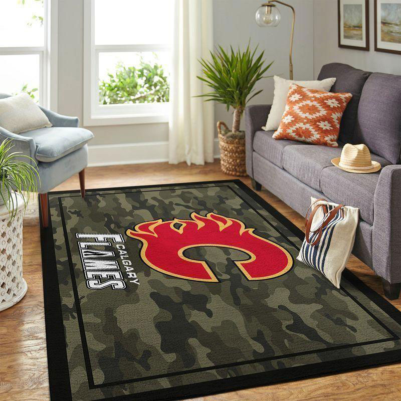 Calgary Flames Rug NHL Area Rug Bathroom Rugs Indoor Outdoor Rug Rectangle Carpet