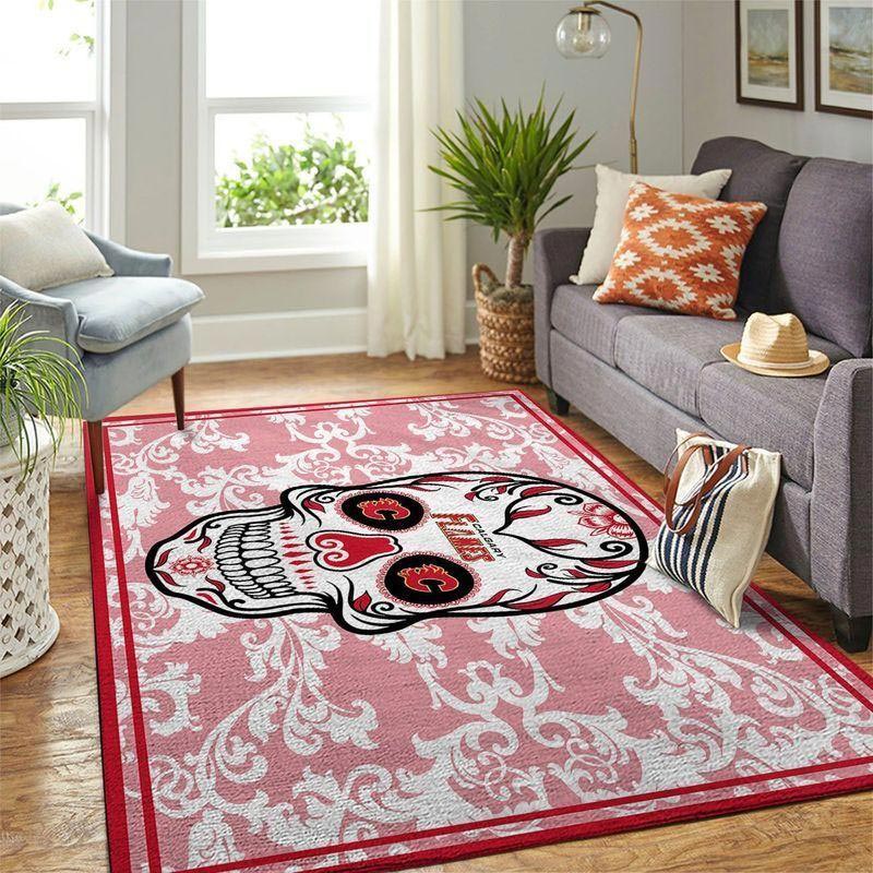 Calgary Flames Area Rug NHL Area Rug Living Room Rug Indoor Outdoor Rug Rectangle Carpet
