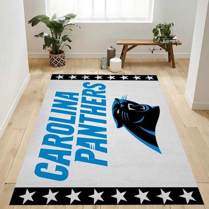 Carolina Panthers Area Rug NFL Area Rug Bedroom Rug Outdoor Rugs Rectangle Carpet