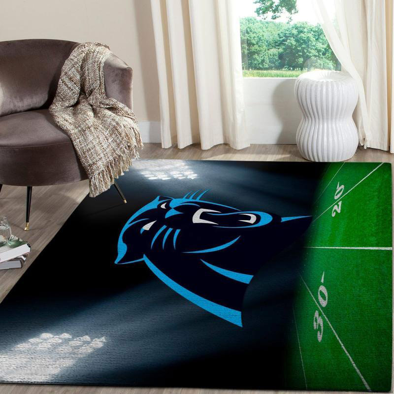 Carolina Panthers Rug NFL Area Rug Living Room Rug Indoor Outdoor Rugs Rectangle Carpet