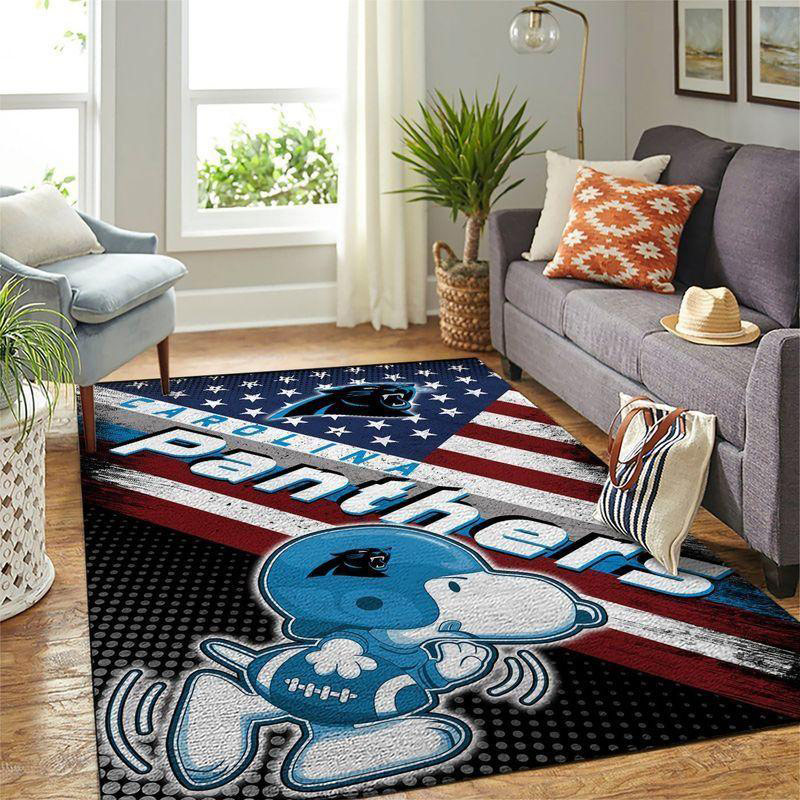 Carolina Panthers Area Rug NFL Area Rug Bedroom Rug Indoor Outdoor Rugs Rectangle Carpet