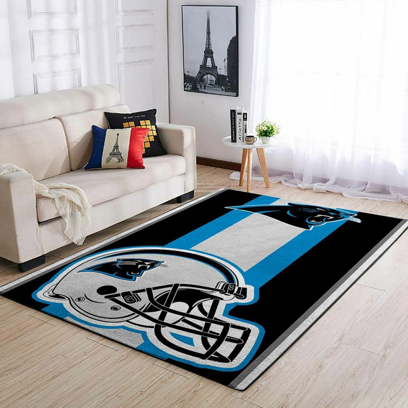 Carolina Panthers Area Rug NFL Area Rug Bedroom Rug Indoor Outdoor Rugs Rectangle Carpet