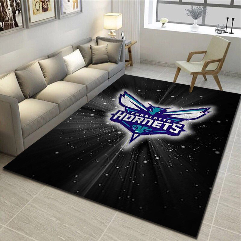 Charlotte Hornets Rug NBA Area Rug Bedroom Area Rug Indoor Outdoor Rugs Rectangle Carpet