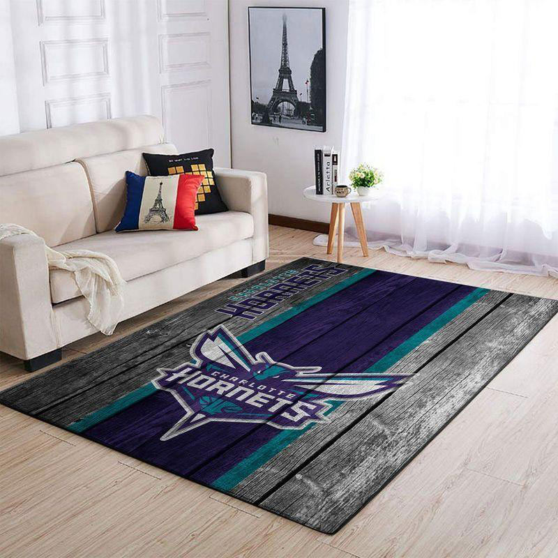 Charlotte Hornets Area Rug NBA Area Rug Kitchen Rug Outdoor Rug Rectangle Carpet