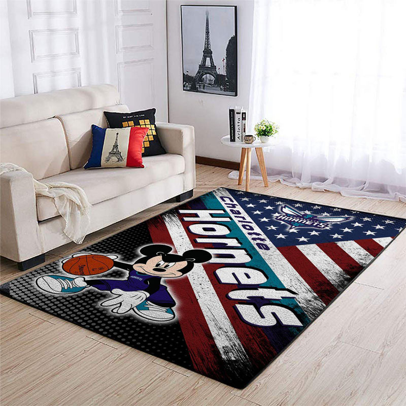 Charlotte Hornets Area Rug NBA Area Rug Bathroom Rug Outdoor Rug Rectangle Carpet