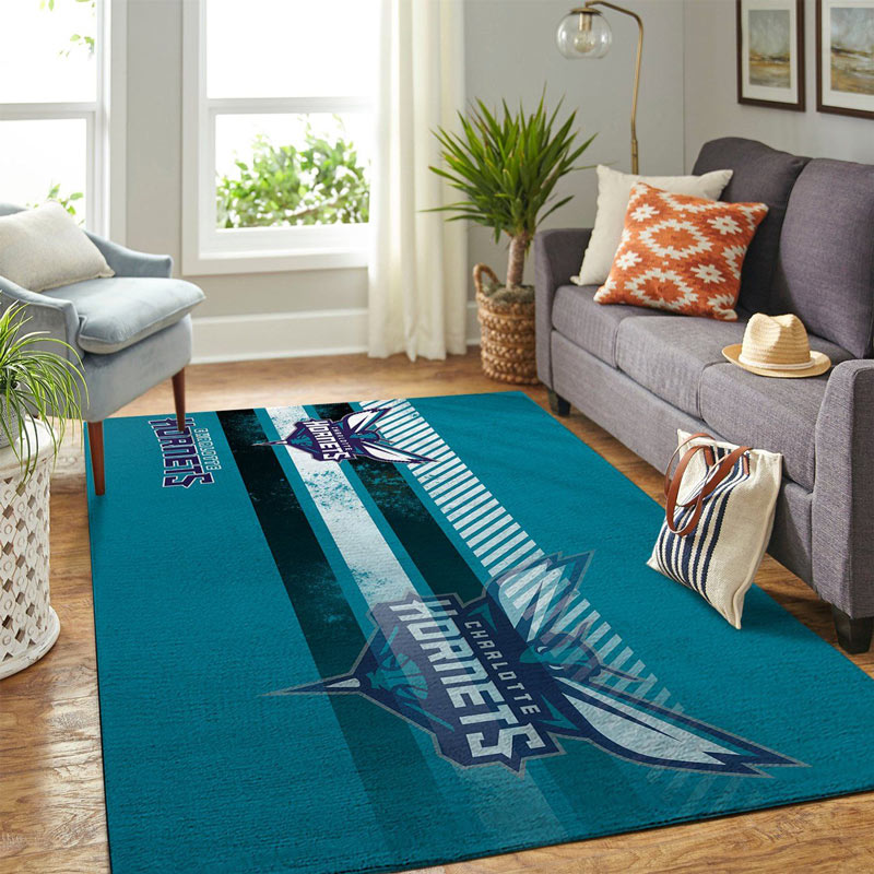 Charlotte Hornets Area Rug NBA Area Rug Bathroom Rug Outdoor Rug Rectangle Carpet