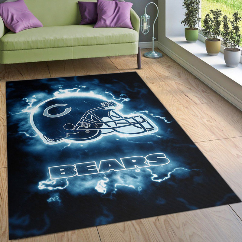 Chicago Bears Rug NFL Area Rug Bedroom Rug Indoor Rugs Rectangle Carpet
