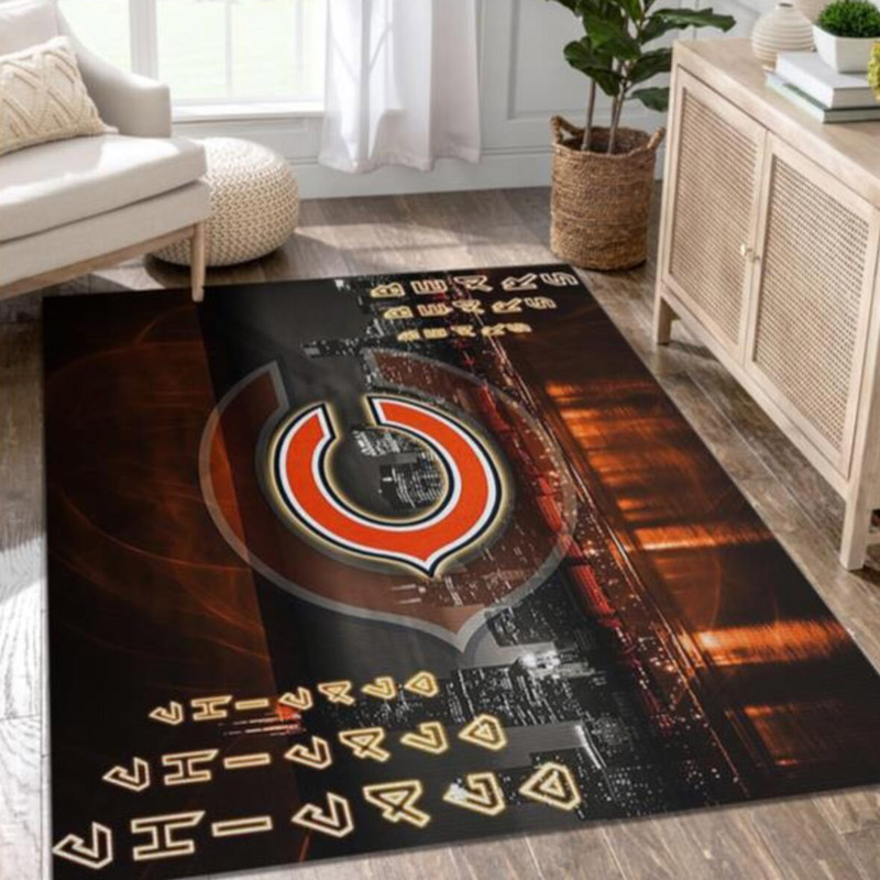 Chicago Bears Rug NFL Area Rug Dining Room Rug Indoor Rugs Rectangle Carpet
