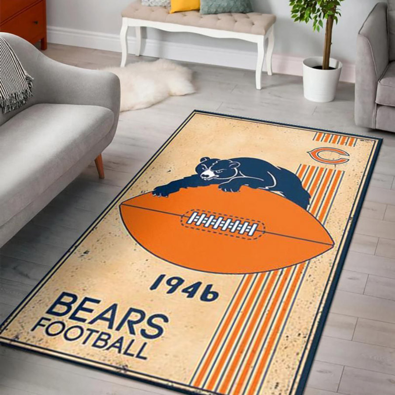 Chicago Bears Rug NFL Area Rug Bathroom Rugs Indoor Outdoor Rugs Rectangle Carpet