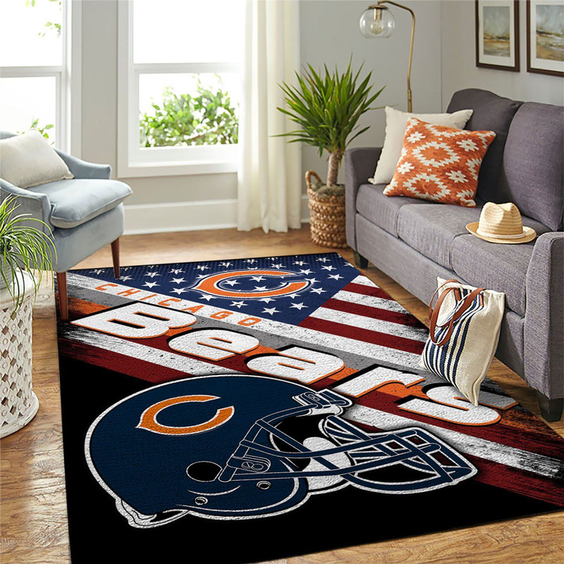 Chicago Bears Rug NFL Area Rug Bedroom Rug Outdoor Rugs Rectangle Carpet