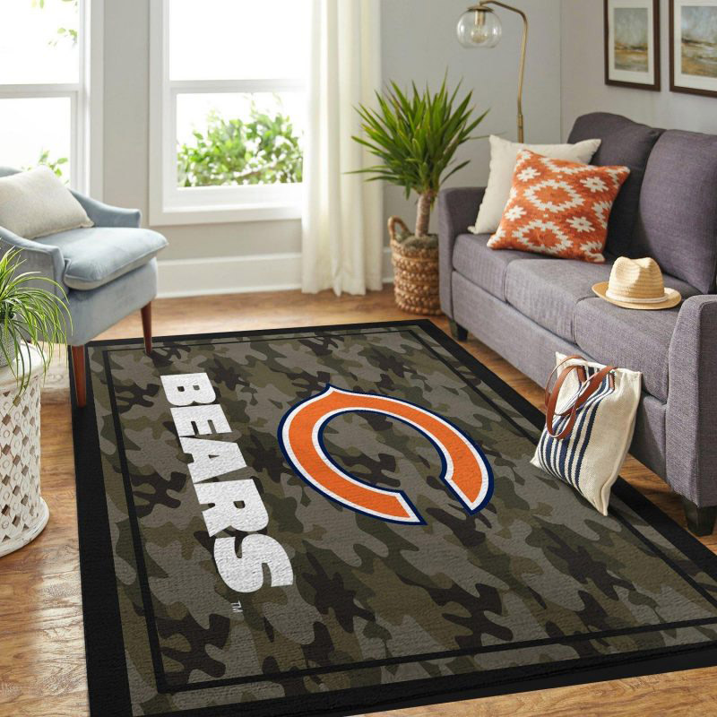 Chicago Bears Rug NFL Area Rug Dining Room Rug Indoor Outdoor Rug Rectangle Carpet