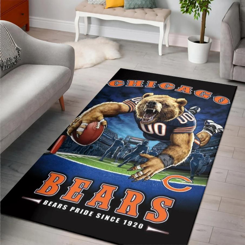 Chicago Bears Area Rug NFL Area Rug Living Room Rug Outdoor Rugs Rectangle Carpet