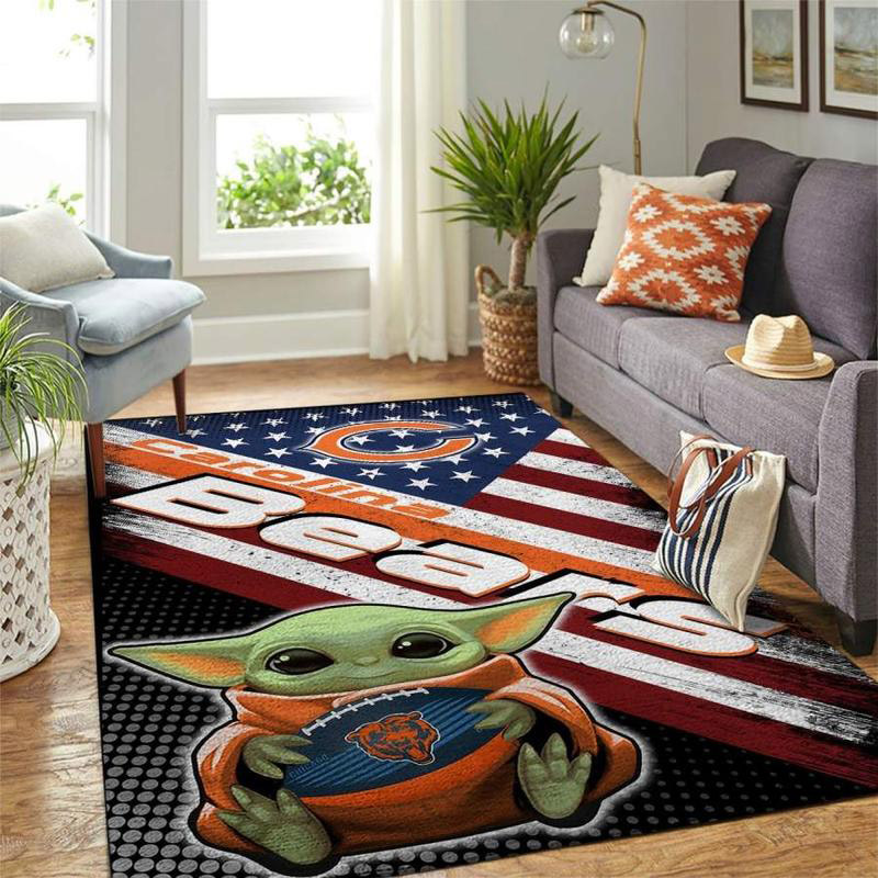 Chicago Bears Area Rug NFL Area Rug Living Room Rug Indoor Outdoor Rug Rectangle Carpet