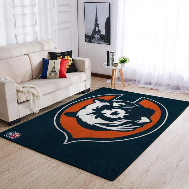 Chicago Bears Area Rug NFL Area Rug Bathroom Rugs Indoor Outdoor Rug Rectangle Carpet